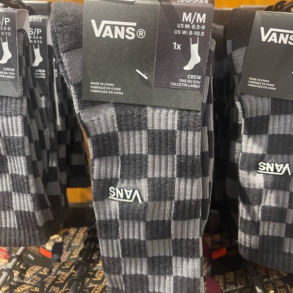 Vans Checkerboard Pewter / Black Crew Socks (1 pair) - Picture 15 of 16